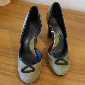 John Fluevog Miracles Cana Green Suede Size 6